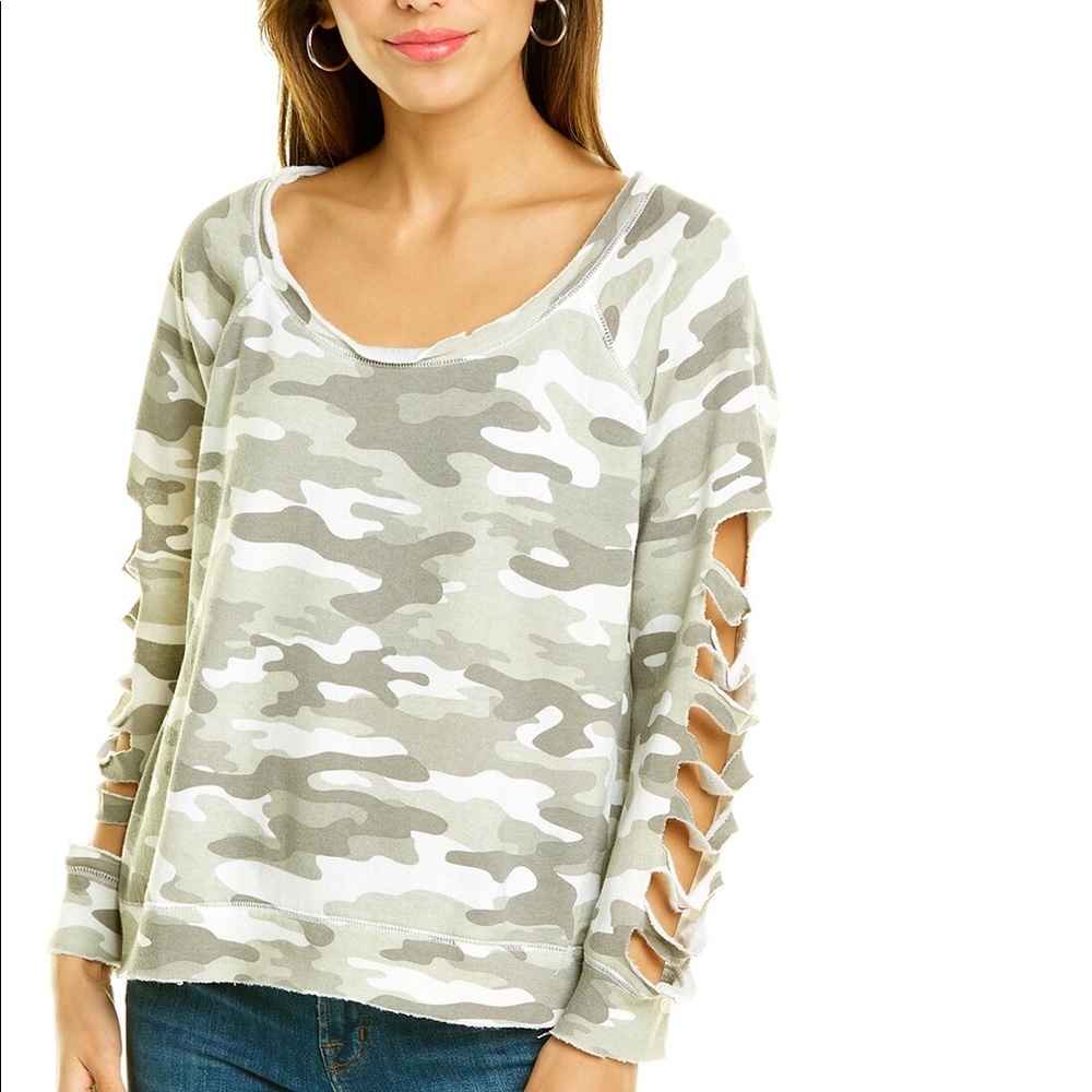 NWT $79 Chaser camo 
Fleece Cashmere-Blend Pullover